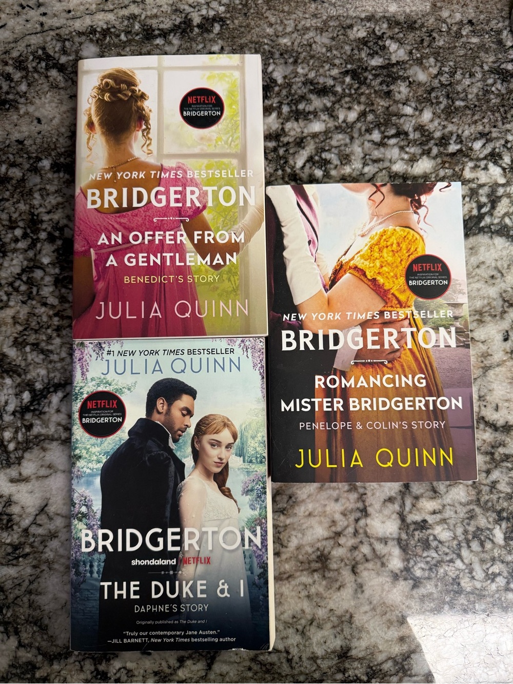 Bridgerton Julia Quinn Lot(3)Netflix The Duke & I Offer From a Gentleman Romance